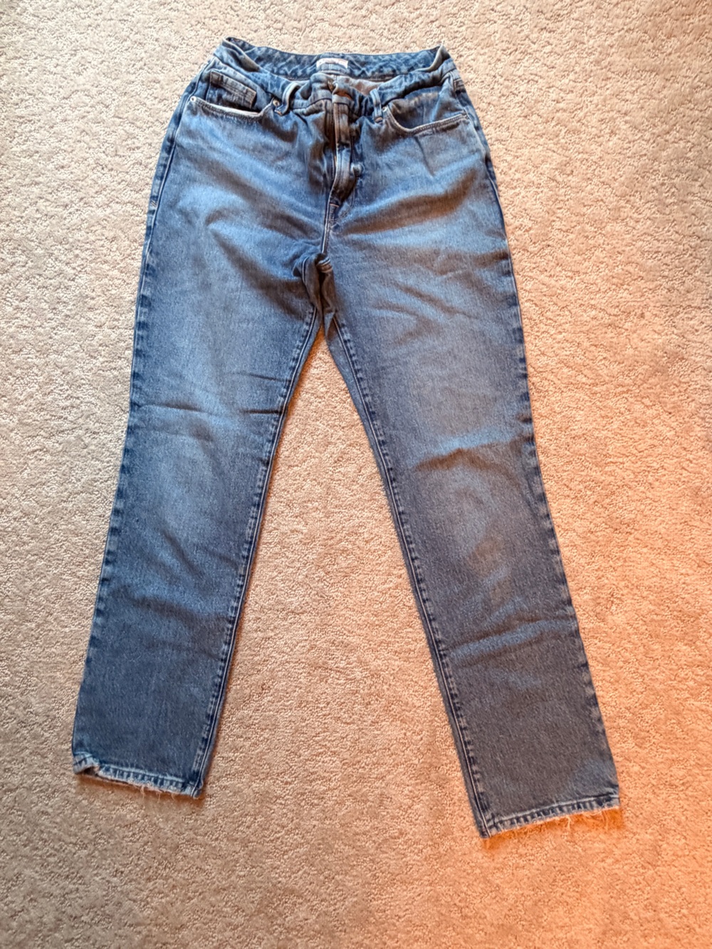 Good American High-Rise Straight Jeans in Blue Wash